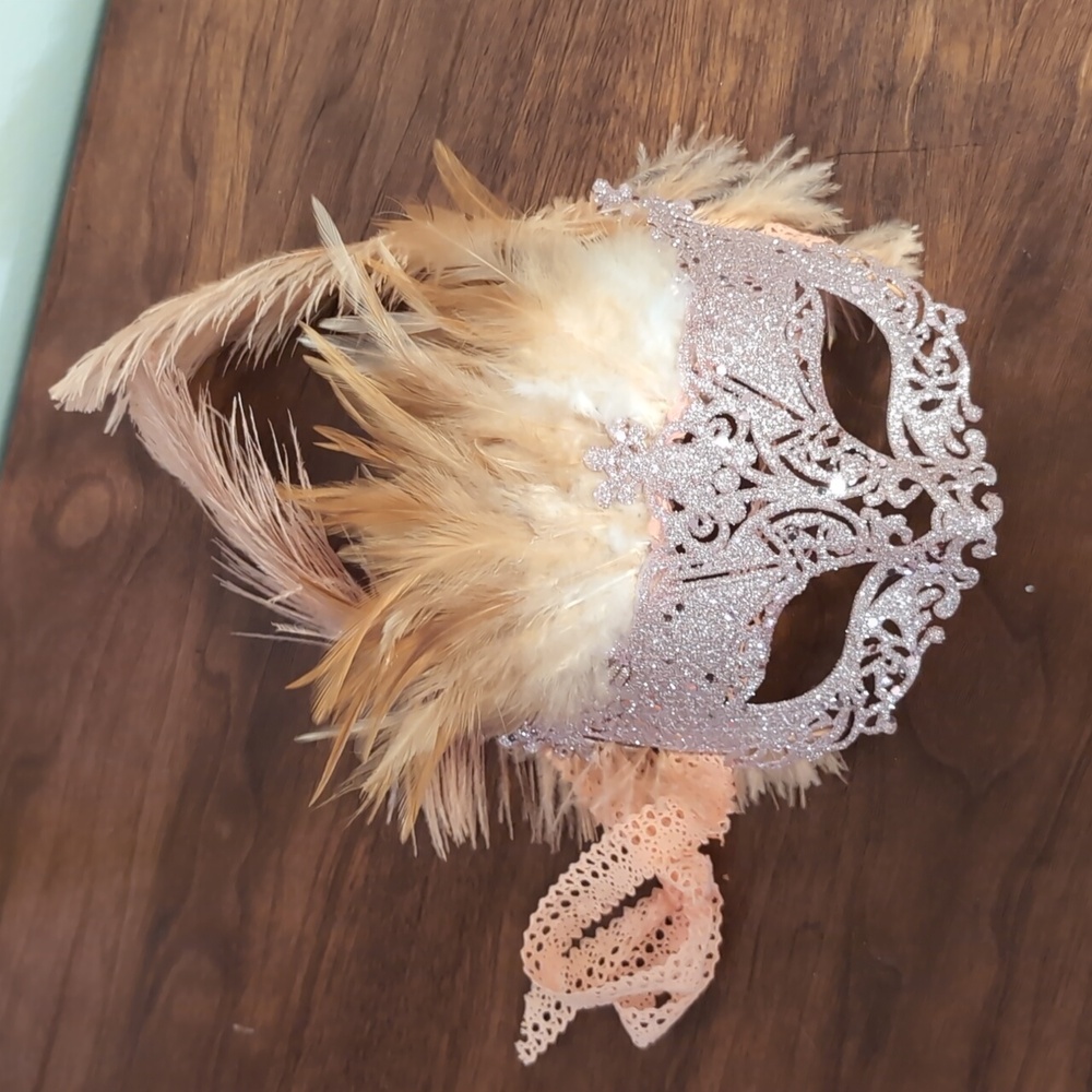 Custom Ooak CostumePink Sparkly Mardi Gras Masquerade Mask Masque
